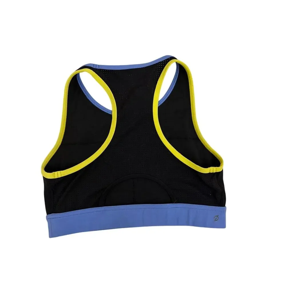 Peloton Black Colorblock Racerback Athletic Medium Impact Sports Bra Medium